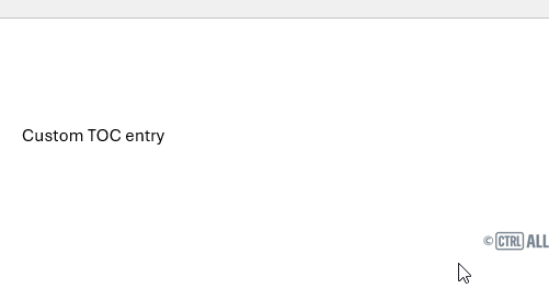 Custom TC field in Word